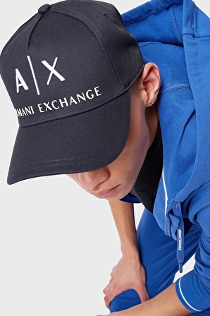 Armani Exchange Lacivert - Beyaz Erkek Kasket 954039 00936-BLU NAVY/BIANCO