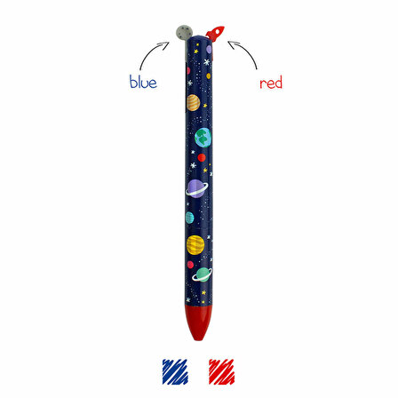 Legami Astronot Kırmızı Ve Mavi İki Renkli Tükenmez K089376