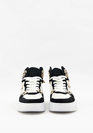 Guardiani New Era 0157 Kadın Siyah Leopar Deri Sneaker