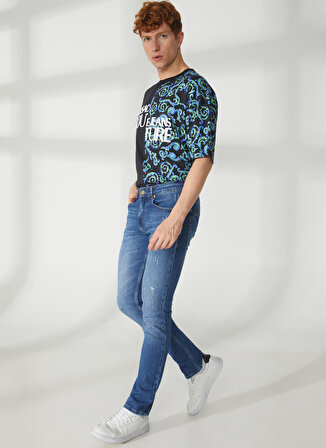 Versace Jeans Couture Normal Bel Normal Paça Slim Fit Mavi Erkek Denim Pantolon 74GAB5S0CDW35904