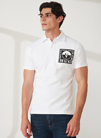 Versace Jeans Couture Beyaz Erkek Polo T-Shirt 74GAGT15CJ02O003