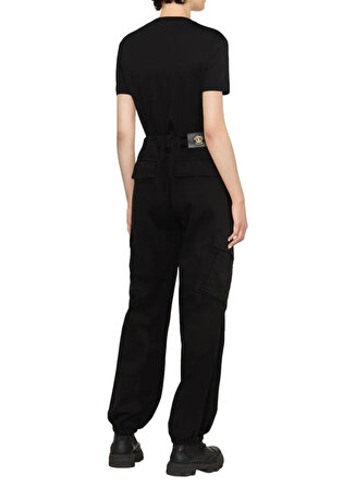 Versace Jeans Couture Bisiklet Yaka Baskılı Siyah Kadın T-Shirt 75HAHT20