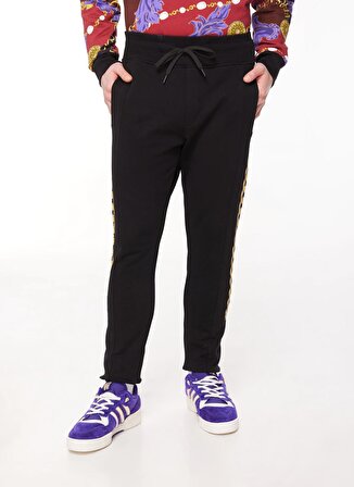 Versace Jeans Couture Lastikli Bel Slim Fit Siyah Erkek Eşofman Altı 75GAAF01CF00FG89