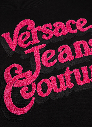 Versace Jeans Couture Bisiklet Yaka Normal Baskılı Siyah Kazak Kadın 75HAIG02