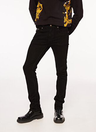 Versace Jeans Couture Normal Bel Normal Paça Slim Fit Siyah Erkek Denim Pantolon 75GAB5S0CDW00909