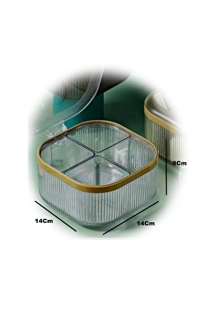 Baharatlık Seti 4 Bölmeli Kendinden Kaşıklı Baharat Takımı Açılır Kapanır Kapaklı Baharatlık