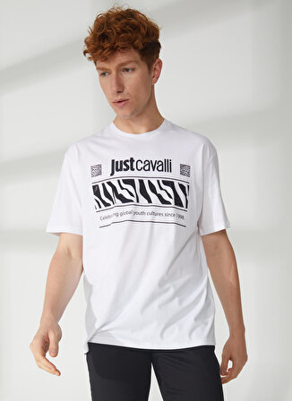 Just Cavalli Bisiklet Yaka Beyaz Erkek T-Shirt 74OBHE05CJ110003