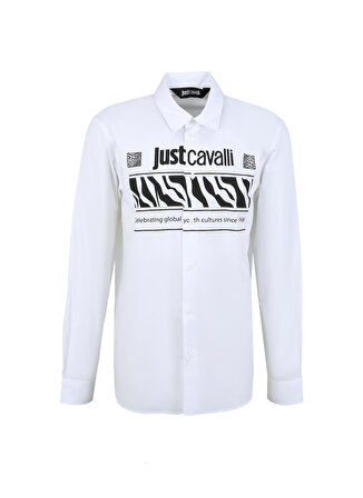 Just Cavalli Slim Fit Gömlek Yaka Beyaz Erkek Gömlek 74OBLYS3CN500003