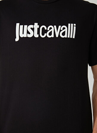 Just Cavalli Bisiklet Yaka Siyah Erkek T-Shirt 74OBHG00CJ300899