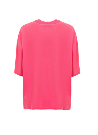 Chiara Ferragni Bisiklet Yaka Baskılı Pembe Kadın T-Shirt 75CBHT04