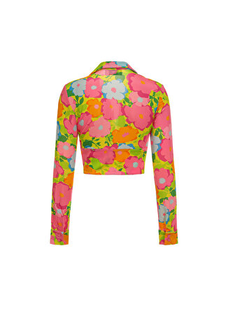 Chiara Ferragni Normal Gömlek Yaka Desenli Çok Renkli Kadın Gömlek 74CBL219