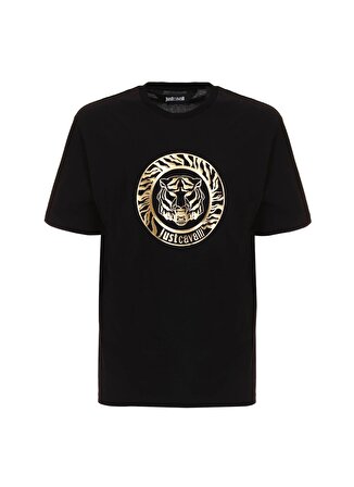 Just Cavalli Bisiklet Yaka Siyah Erkek T-Shirt 75OAHT01