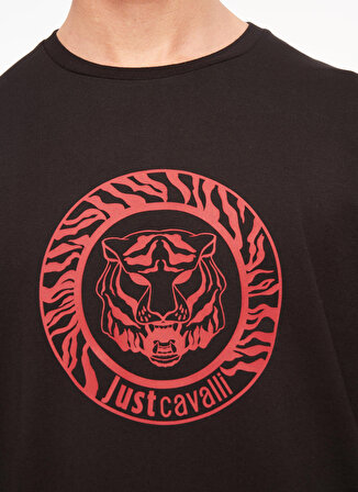 Just Cavalli Bisiklet Yaka Siyah Erkek T-Shirt 75OAHT02