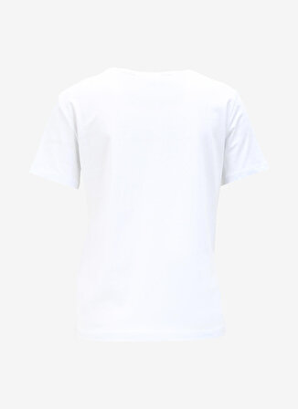 Just Cavalli Bisiklet Yaka Baskılı Beyaz Kadın T-Shirt 75PAHG06