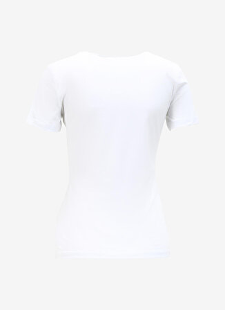 Just Cavalli Bisiklet Yaka Baskılı Beyaz Kadın T-Shirt 75PAHF03