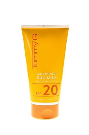 Tommy G Sun Care Body Milk 20 Faktör Nemlendirici Tüm Cilt Tipleri İçin Renksiz Güneş Koruyucu Süt 150 ml
