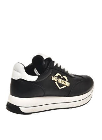 Love Moschino Siyah - Beyaz Kadın Deri Sneaker JA15074G1HIA100A