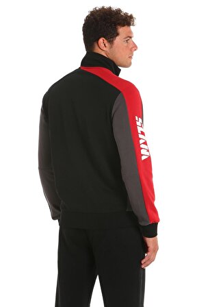 Slam Siyah - Gri - Kırmızı Erkek Dik Yaka Regular Fit Sweatshirt A106001S00_DECK ZIP