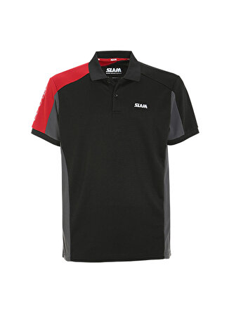 Slam Siyah - Gri - Kırmızı Erkek Polo Yaka Regular Fit T-Shirt A108007S00_ACT LOGO TACTEL