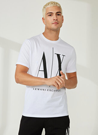 Armani Exchange Beyaz - Siyah Erkek T-Shirt