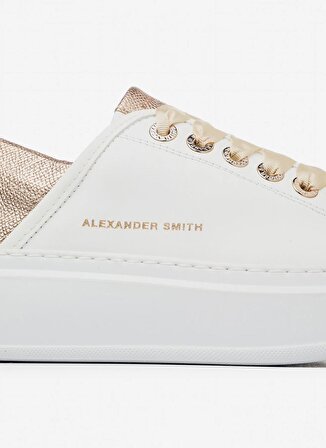Alexander Smith Beyaz - Altın Kadın Deri Sneaker ASAZWYW0493WCP