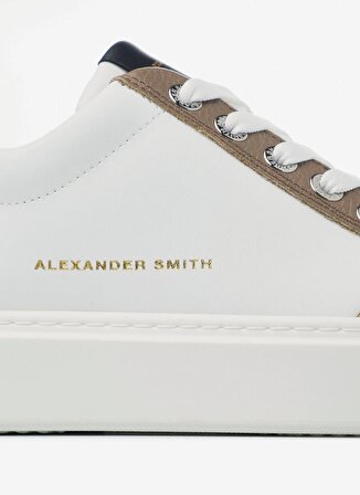 Alexander Smith Beyaz - Kahverengi Erkek Deri Sneaker BOND
