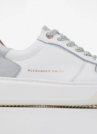 Alexander Smith Beyaz - Gümüş Kadın Deri Sneaker ASAZHWW1669WSV