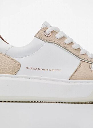 Alexander Smith Beyaz - Krem Kadın Deri Sneaker ASAZHWW1540NUW