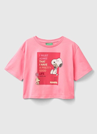 Benetton Pembe Kadın T-Shirt 3096C10JA