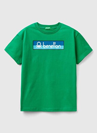 Benetton Yeşil Erkek T-Shirt 3I1XC10IL