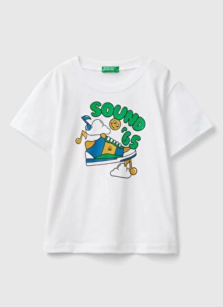 Benetton Beyaz Erkek Çocuk T-Shirt 3096G10EU