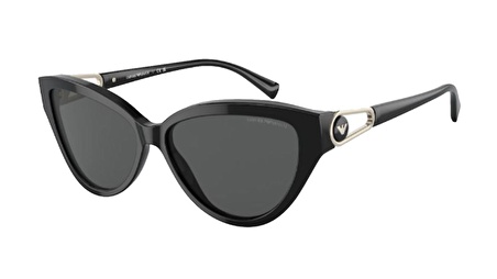 EMPORIO ARMANI  4192 5017/87 57  Kadın SİYAH Çekik Çerçeve Güneş Gözlüğü