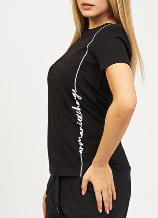 Armani Exchange Bisiklet Yaka Baskılı Siyah Kadın T-Shirt 6RYT05