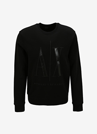 Armani Exchange Bisiklet Yaka Siyah Erkek Sweatshırt 8NZMPQ 5237 BLACK/BLACK