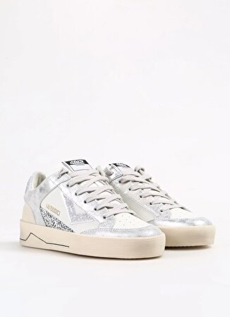 4B12 Beyaz - Gümüş Kadın Sneaker KYLE-D858