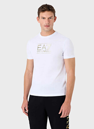 EA7 Bisiklet Yaka Beyaz Erkek T-Shirt 6RPT19PJM9Z1100