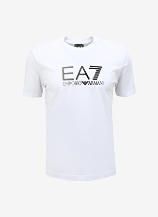 EA7 Bisiklet Yaka Beyaz Erkek T-Shirt 6RPT71PJM9Z1100