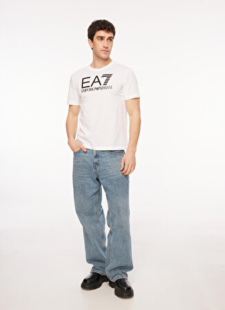 EA7 Bisiklet Yaka Beyaz Erkek T-Shirt 6RPT11PJNVZ1100