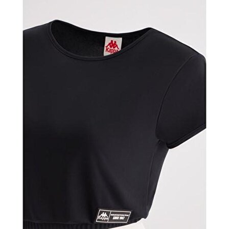 Kappa 321F4Sw005 W Authentic Tier1 Lamara Bisiklet Yaka Regular Fit Düz Siyah Kadın T-Shirt