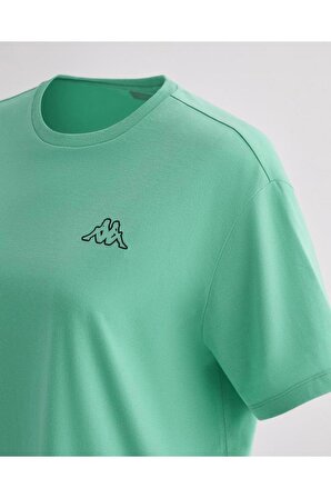 Kappa Logo Palm Beach W Kadın Su Yeşili Oversize Fit Tişört