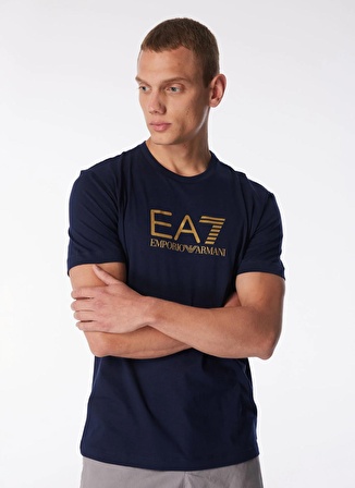 EA7 Bisiklet Yaka Lacivert Erkek T-Shirt 3DPT08PJM9Z