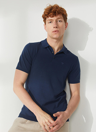 Fred Mello Polo Yaka Slim Fit Mavi Erkek Kazak FM23S07MABLUE