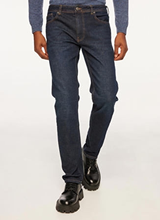 Fred Mello Normal Bel Normal Paça Slim Fit Lacivert Erkek Denim Pantolon FM23W28PD