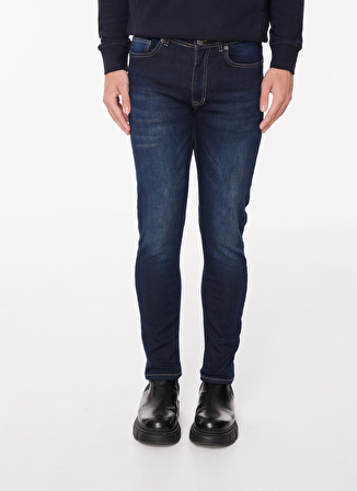 Fred Mello Normal Bel Normal Paça Slim Fit Lacivert Erkek Denim Pantolon FMHOWARD