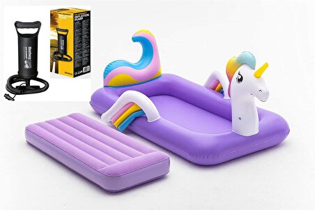 Şişirme POMPALI- Bestway 67713 Unicorn Temalı, Şişme Çocuk Yatağı