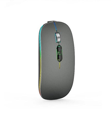 Bluetooth/Kablosuz LED ışıklı Şarj Edilebilir Mouse PC Gaming Kablosuz Macbook iPad laptop  Uyumlu