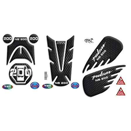 Wolf Tank Pad Siyah-Beyaz Bajaj Pulsar Ns200 2014-2023