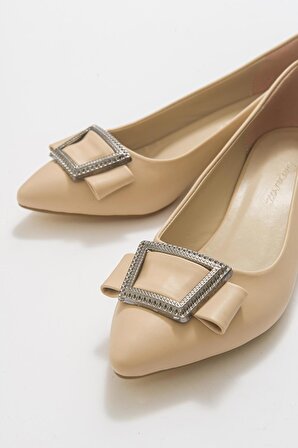 Büyük Numara Bayan Topuklu Klasik Tokalı Günlük Ayakkabı 