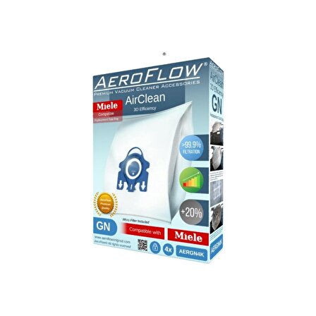 Aeroflow Miele S 5211 Uyumlu Süpürge Toz Torbası (Dörtlü Paket)
