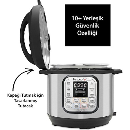 Instant Pot Duo Mini 7'si 1 Arada 3 Litre Paslanmaz Çelik Tencereli Yavaş/Pilav/Buharlı Pişirici, Yoğurt Makinası, Isıtıcı .